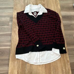 Ann Klein size Medium sweat and whiteoxford combo